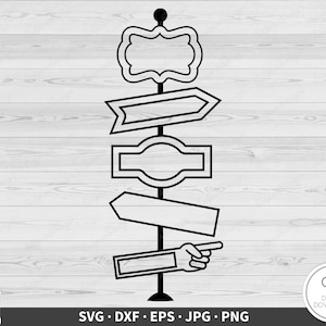 Sign Posts SVG Directions Clip Art Cut File Silhouette Instant Digital Download