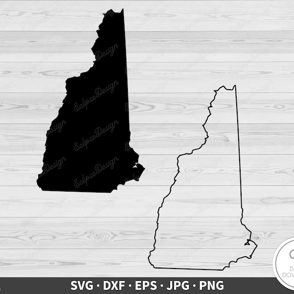 New Hampshire SVG • State Clip Art Cut File Silhouette dxf eps png jpg • Instant Digital Download
