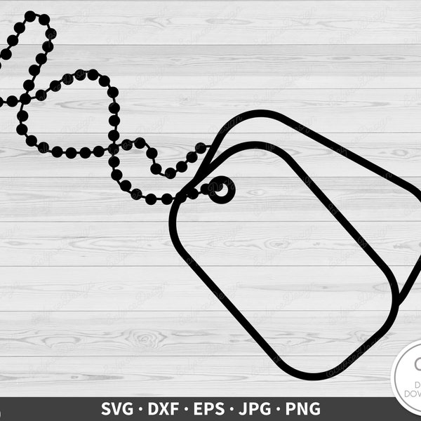 Dog Tags SVG • Soldier Clip Art Cut File Silhouette dxf eps png jpg • Instant Digital Download