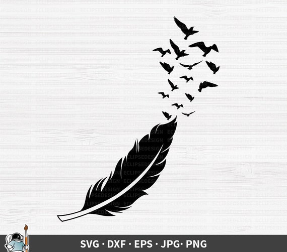 Download Feather With Birds Svg Cutting Vinyl Crafts Feather And Birds Svg Cricut Feather Clipart Instant Download Clip Art Art Collectibles Delage Com Br