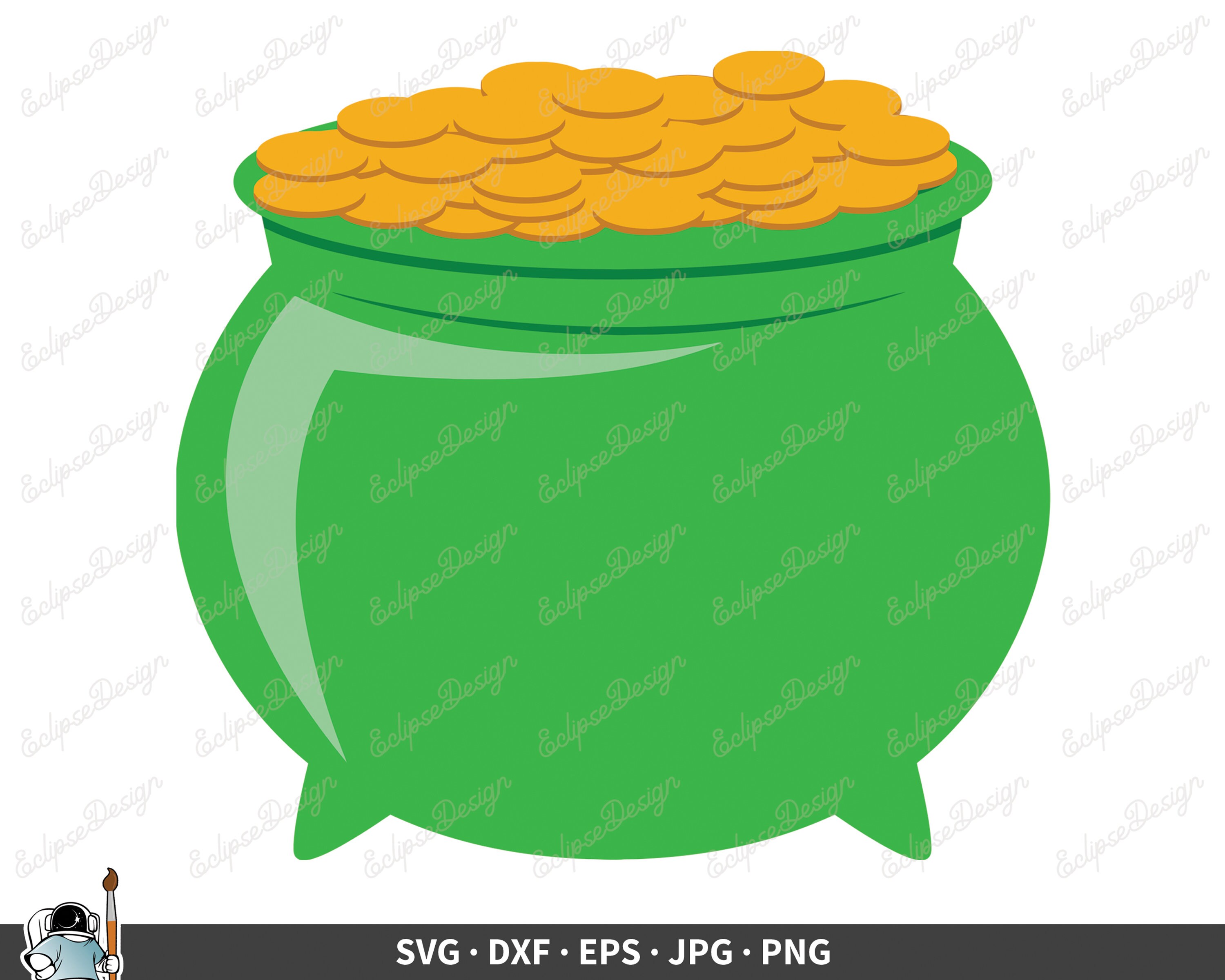 Irish Pot Of Gold Clipart
