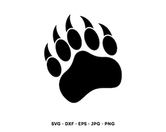 Imagen prediseñada de huella de oso en formato SVG y PNG (descarga digital instantánea)