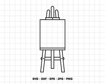 Art Easel Artist SVG Clipart PNG Cricut Silhouette (Instant Digital Download)