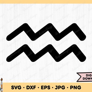 Horoscope Verseau signe SVG Verseau Clip Art Verseau couper fichier Silhouette téléchargement numérique instantané dxf eps png jpg