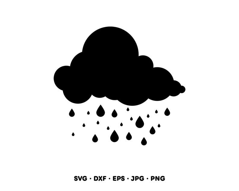 Cloud Rain Raincloud SVG Clipart PNG (instant Digital Download) - Etsy ...