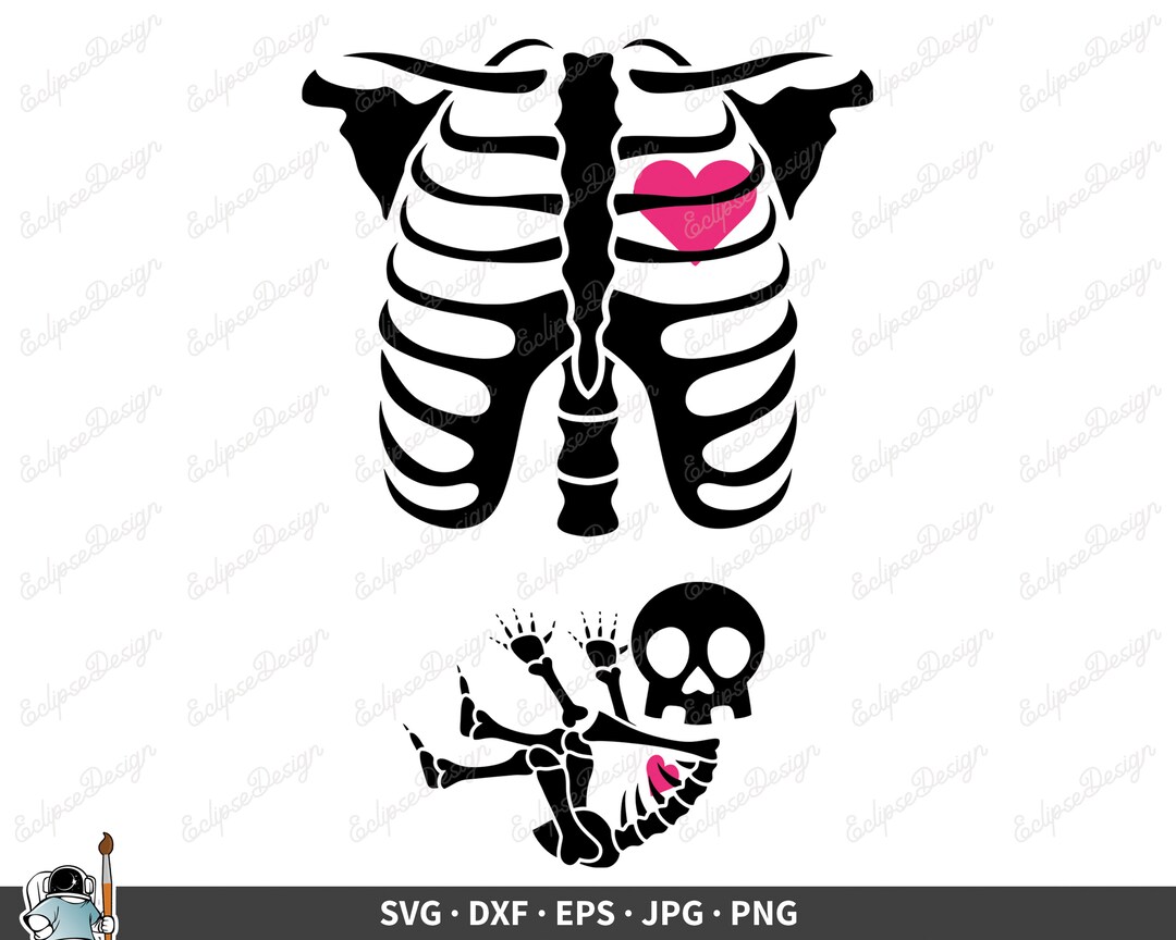 Skeleton Baby Pregnancy Announcement SVG Clip Art Cut File - Etsy