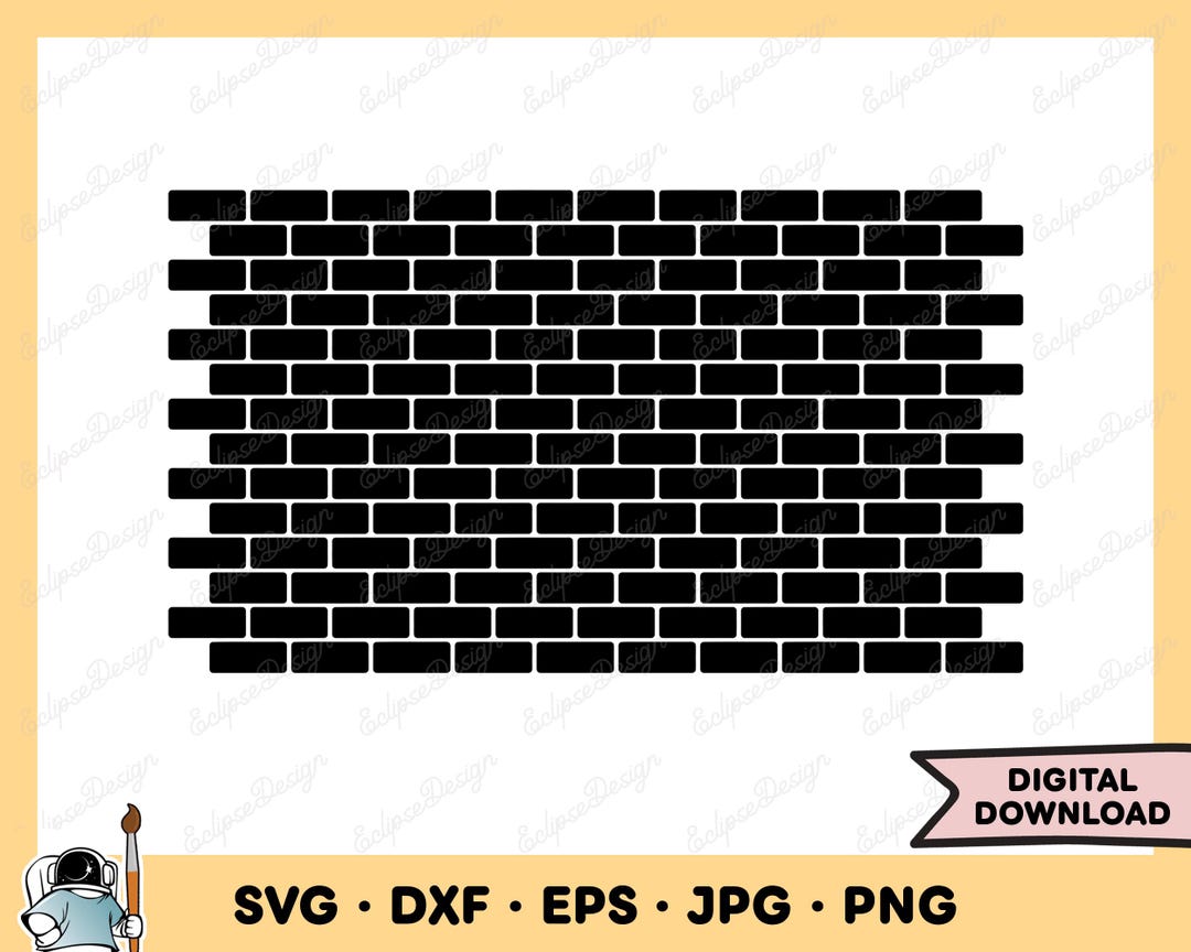 Brick Wall SVG Bricks Clip Art Bricks SVG Cut File Silhouette Instant ...