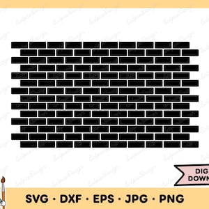 Brick Wall SVG Bricks Clip Art Bricks SVG Cut File Silhouette Instant Digital Download