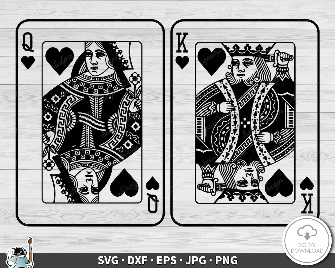 King Queen Digital Download | Card Suits | His Queen Her King Decal SVG  Files | Png files | Jpeg files | Dxf file |Digital Download 