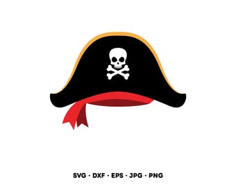 Piracki kapelusz SVG Clipart PNG (natychmiastowe pobranie cyfrowe)