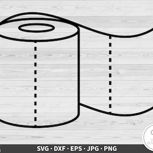 Toilettenpapier SVG Badezimmer Clip Art Cut Datei Silhouette Sofortiger digitaler Download