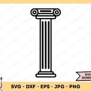 Greek Column SVG Column PNG Architecture Clip Art Cut File Silhouette Instant Digital Download