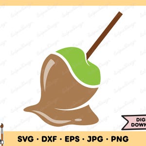 Caramel Apple SVG Fall Clip Art Apple Cut File Apple Silhouette Instant Digital Download