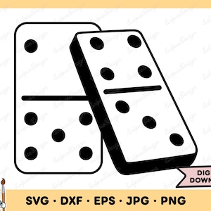Domino SVG Domino Clip Art Domino File di taglio Domino Silhouette Download digitale istantaneo dxf eps png jpg