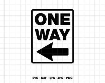 One Way Traffic Sign SVG Clipart PNG Cricut Silhouette (Instant Digital Download)