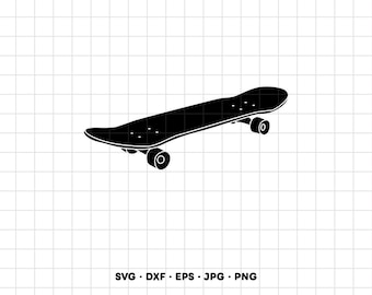 Skateboard SVG Clipart PNG Cricut Silhouette (Instant Digital Download)