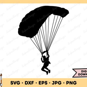 Fallschirm SVG Fallschirm PNG Clip Art Cut Datei Silhouette Sofortiger digitaler Download