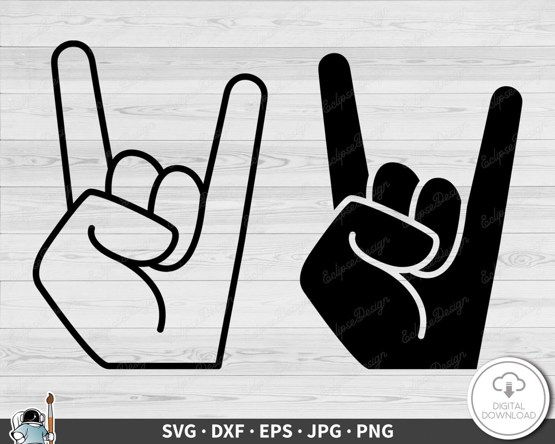Rock Hand SVG Band Musician Clip Art Cut File Silhouette pic pic