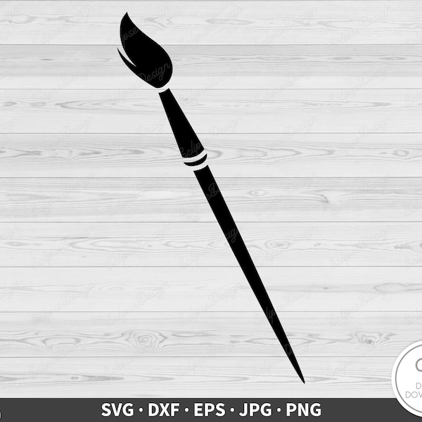 Artist Paintbrush SVG • Clip Art Cut File Silhouette dxf eps png jpg • Instant Digital Download