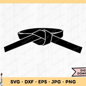 Black Belt Karate SVG Karate Clip Art Karate Cut File Silhouette Instant Digital Download