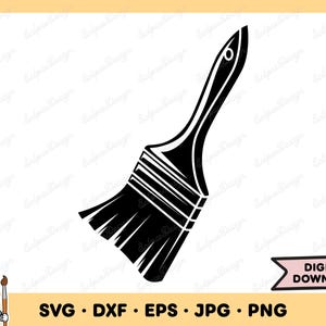 Paintbrush SVG Paintbrush PNG Painter Brush Clip Art Cut File Silhouette Instant Digital Download