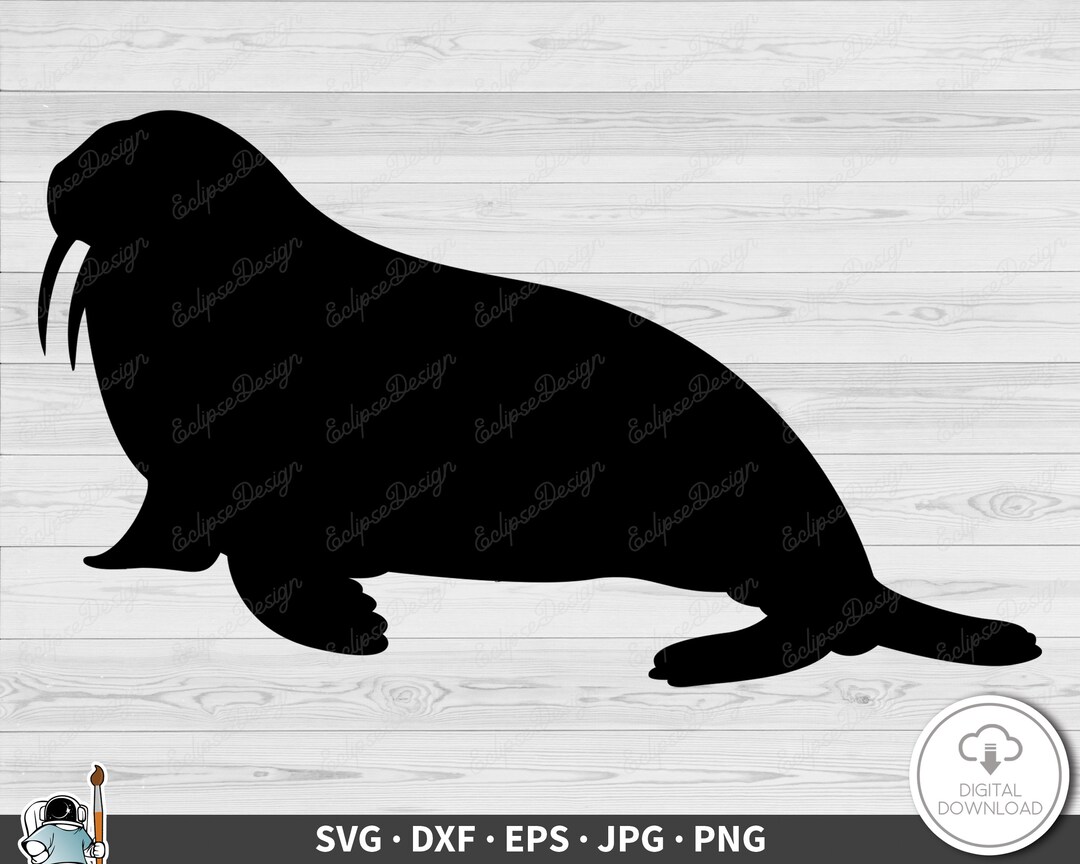 Buy Walrus SVG Clip Art Cut File Silhouette Dxf Eps Png Jpg Instant