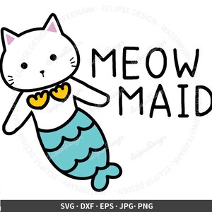 Cat Mermaid SVG Mermaid Clip Art Mermaid Cat Svg Magical | Etsy