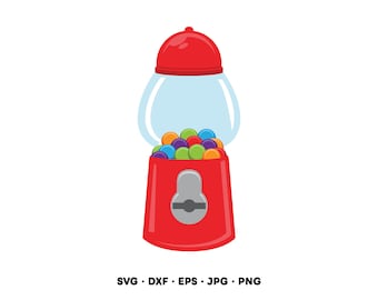 Tumball Machine SVG Clipart PNG (Digital nedladdning direkt)