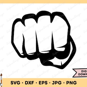 Fist SVG Punch SVG Fist Clip Art Cut File Silhouette Instant Digital Download