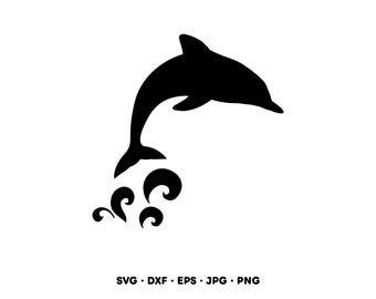 Jumping Dolphin SVG Clipart PNG Cricut Silhouette (Instant Digital Download)