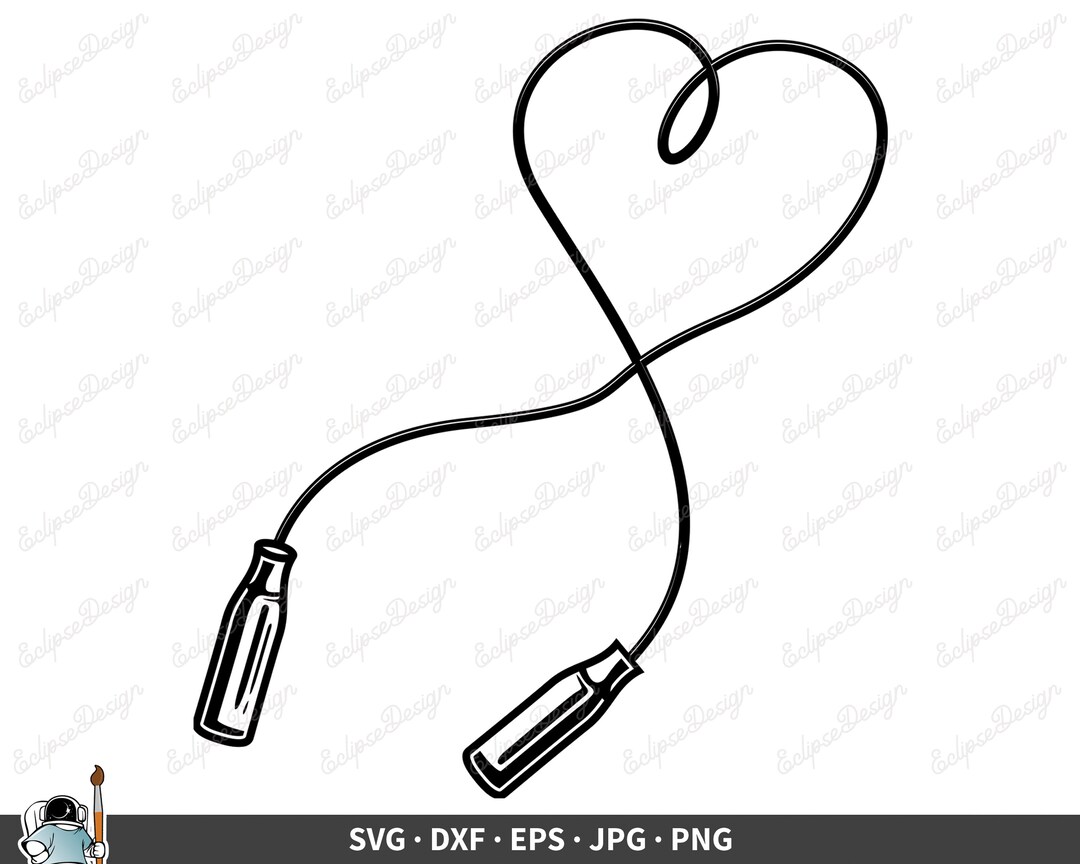 Jump Rope SVG Clip Art Cut File Silhouette Dxf Eps Png Jpg Etsy