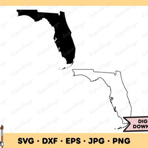 Florida SVG State Clip Art Florida Cut File Silhouette Instant Digital Download