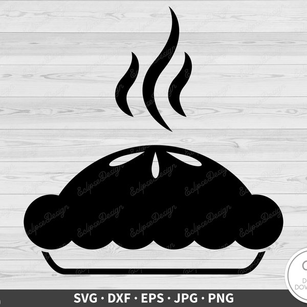 Warm Pie SVG • Apple or Cherry Thanksgiving Clip Art Cut File Silhouette dxf eps png jpg • Instant Digital Download