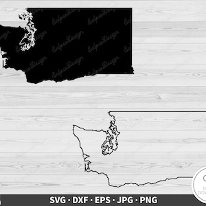 Washington SVG staat illustraties gesneden bestand silhouet Instant Digitale Download dxf eps png jpg