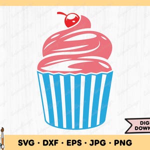 Baking Cupcake SVG Cupcake Clip Art Cupcake Cut File Silhouette Instant Digital Download dxf eps png jpg