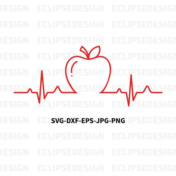 Download Apple Teacher Heartbeat Svg Teacher Svg Teacher Heartbeat Etsy