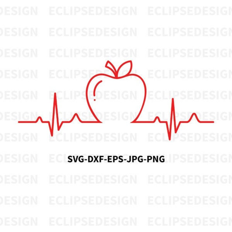 Download Apple Teacher Heartbeat SVG Teacher svg Teacher Heartbeat | Etsy