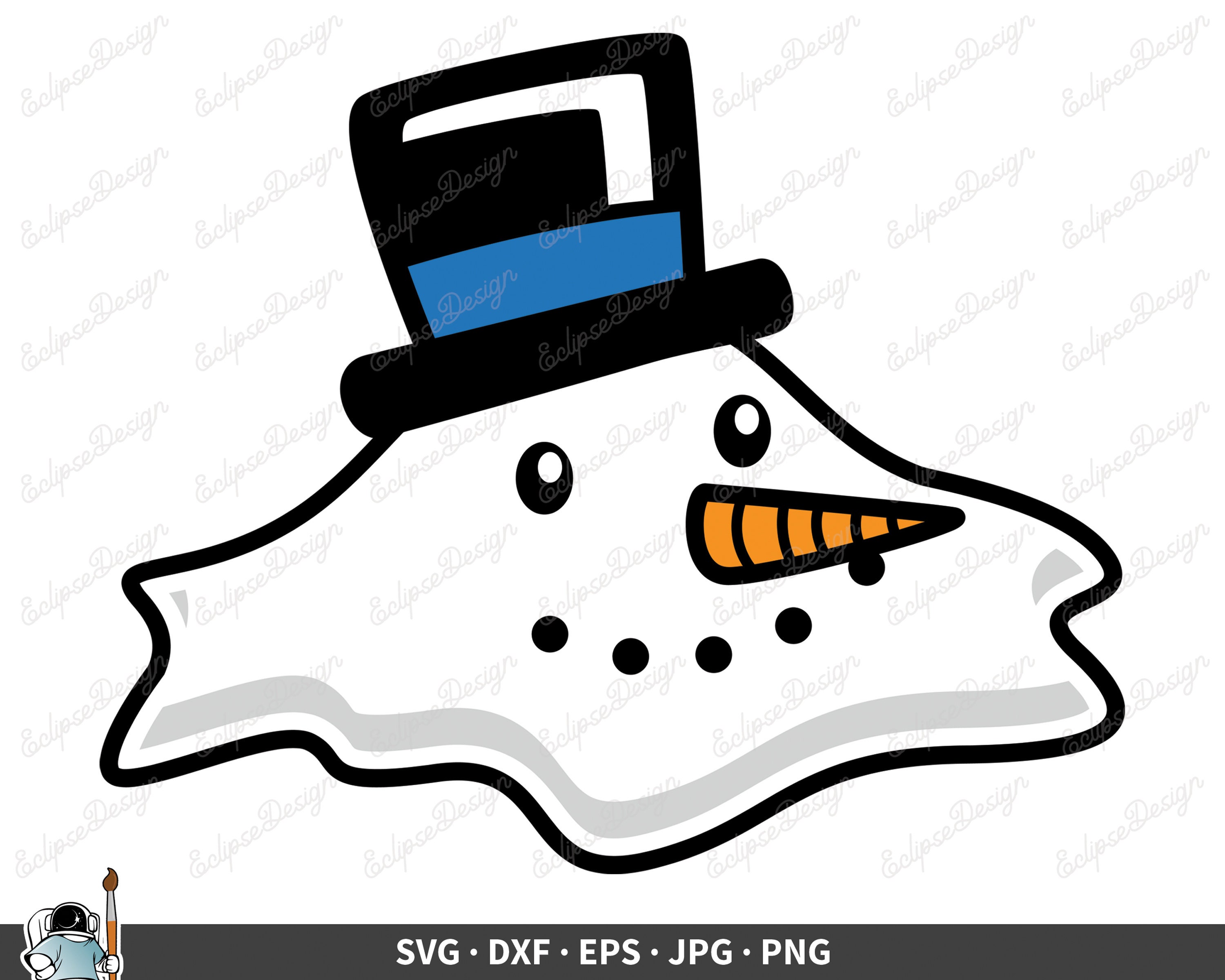 Melted Snowman SVG Snowman Vector Snowman Clipart Snow Cricut - Etsy