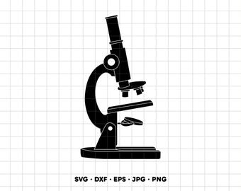 Microscope Science SVG Clipart PNG Cricut Silhouette (Instant Digital Download)