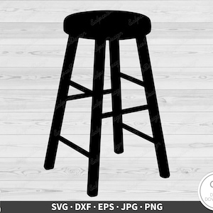 Stool SVG Chair or Barstool Clip Art Cut File Silhouette Instant Digital Download