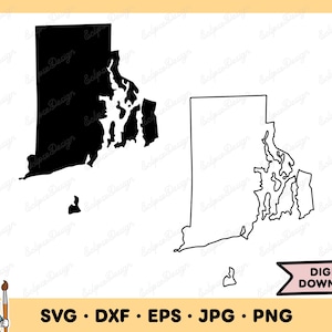 Rhode Island SVG Rhode Island PNG Zustand Clip Art Cut Datei Silhouette Sofortiger digitaler Download