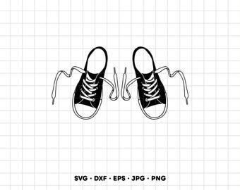 Sneaker Shoes Shoelaces SVG Clipart PNG Cricut Silhouette (Instant Digital Download)