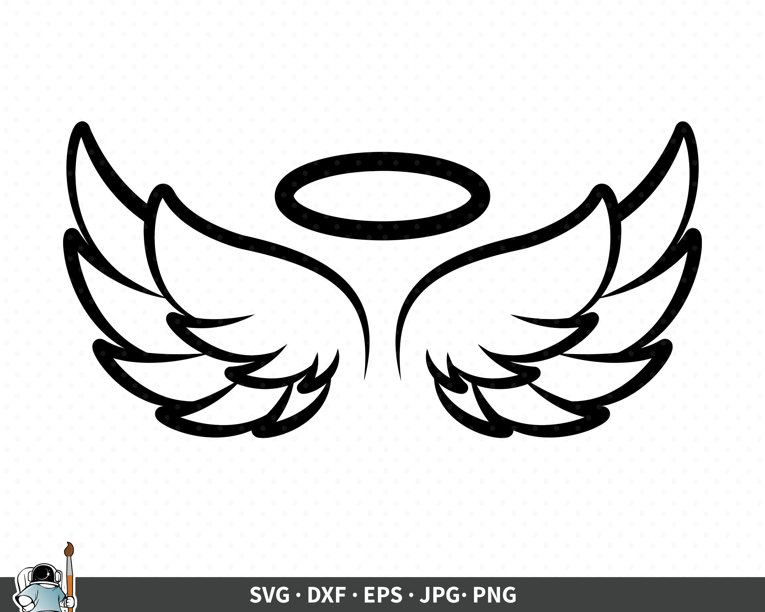 Download Angel Wings Svg Angel Wing Vector Angel Svg Halo Svg Angel Etsy