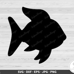 Peixe arco-íris SVG Clip Art Arquivo de corte Silhueta Instantâneo Digital Download dxf eps png jpg