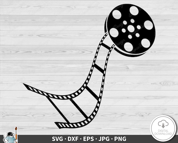 Film Movie Reel SVG Clip Art Cut File Silhouette Dxf Eps Png Jpg Instant  Digital Download 