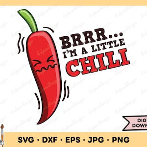 A Little Red Chili Pepper SVG Pepper PNG Chili Clip Art Cut File Chili Decal Silhouette Instant Digital Download
