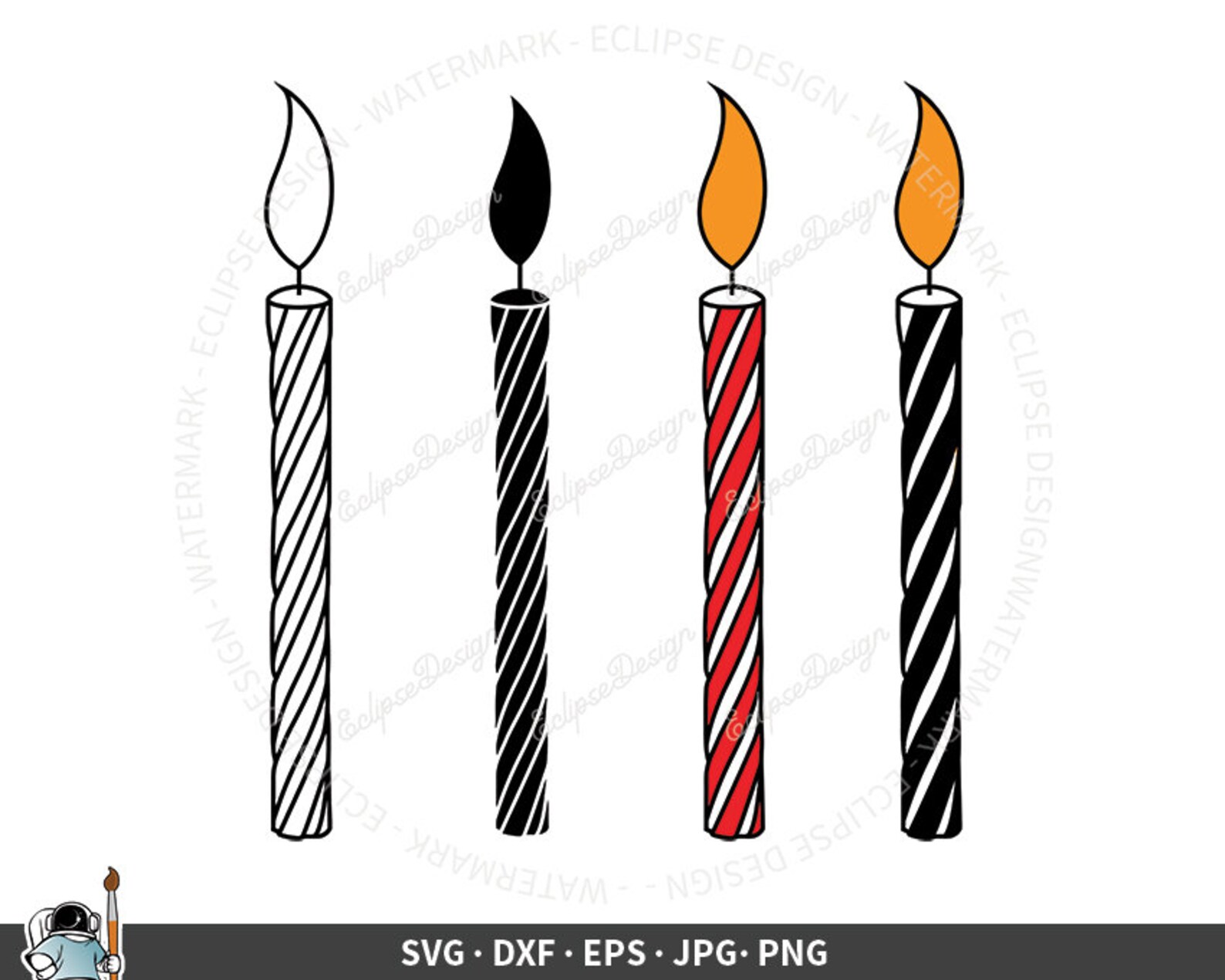 Birthday Candle SVG Birthday Vector Candles Clip Art Candle Etsy
