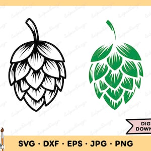 Hops Beer SVG Hops SVG Hops PNG Hops Clip Art Cut File Silhouette Instant Digital Download