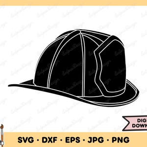 Fireman Hat SVG Fireman Clip Art Fireman SVG Cut File Silhouette Instant Digital Download
