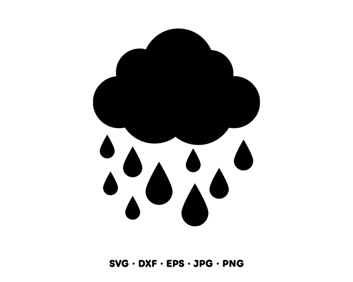 Rain Cloud SVG Clipart PNG (instant Digital Download) - Etsy